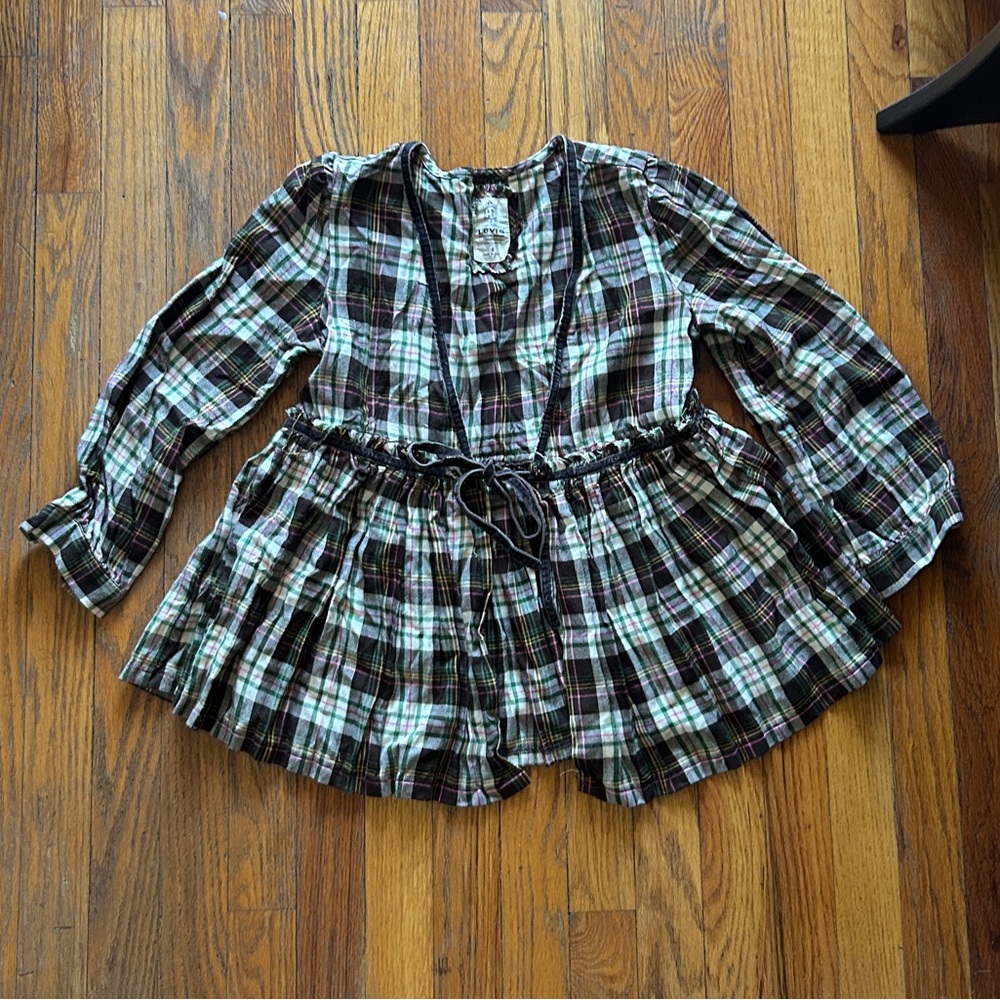 🌼 Cottage Core 🌼 Levi’s Plaid Tie Shirt Jacket